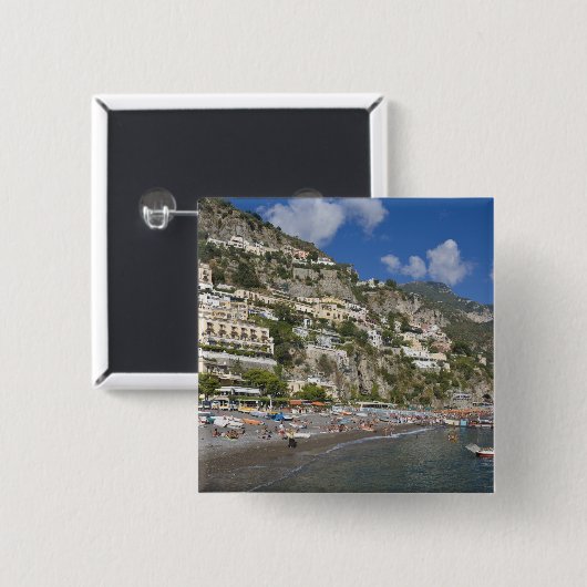 Strand Positano, Kampanien, Italien Button (Vorne & Hinten)