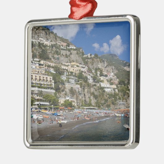 Strand Positano, Kampanien, Italien Silbernes Ornament (Links)
