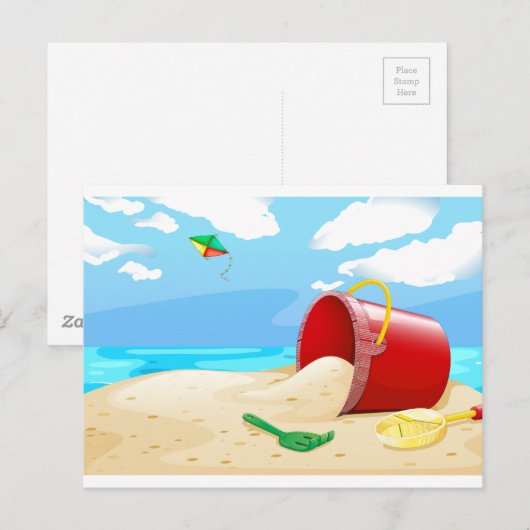 Strand Postkarte (Vorne/Hinten)