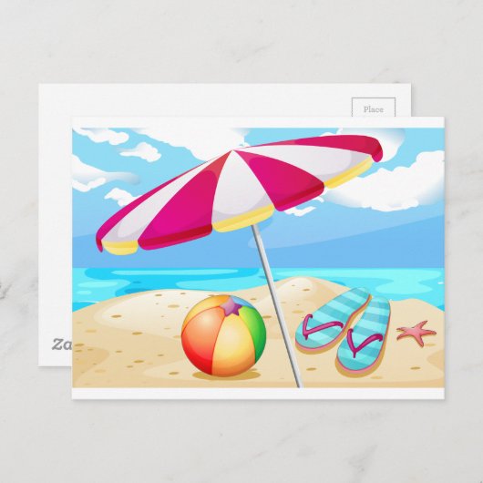 Strand Postkarte (Vorne/Hinten)