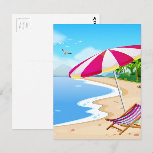 Strand Postkarte (Vorne/Hinten)