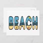 Strand Postkarte (Vorne/Hinten)