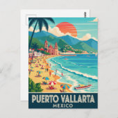 Strand Puerto Vallarta Mexiko Reisen Postkarte (Vorne/Hinten)