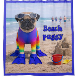 Strand-Puggy Duschvorhang
