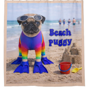 Strand-Puggy Duschvorhang