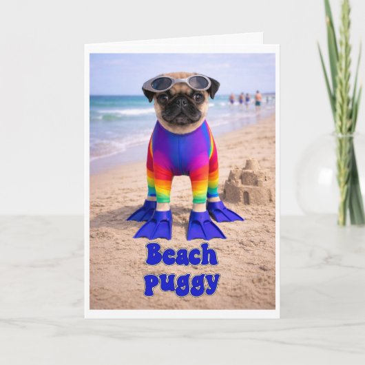 Strand Puggy Karte (Vorderseite)