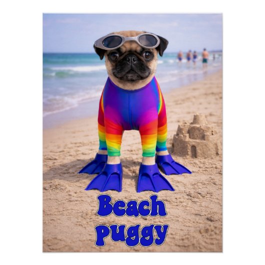 Strand-Puggy Poster (Vorderseite)