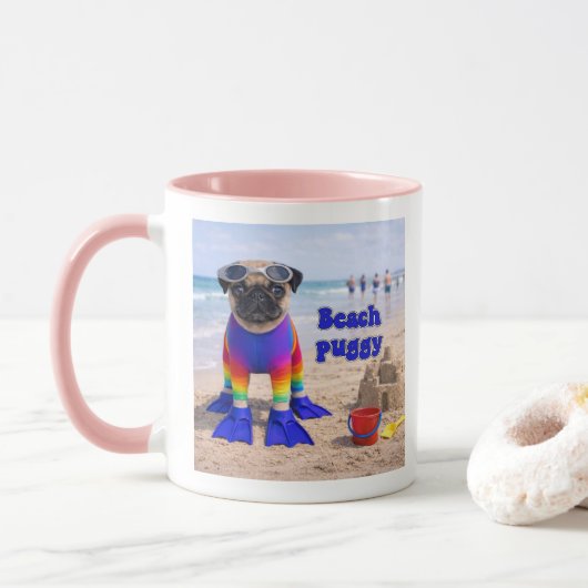 Strand-Puggy Tasse (Mit Donut)