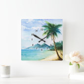 Strand Quadratische Wanduhr (Zuhause)