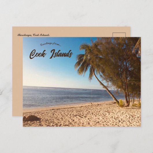 Strand Rarotonga Cook Islands Postkarte (Vorne/Hinten)