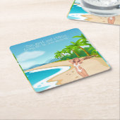 Strand Rechteckiger Pappuntersetzer (angewinkelt)