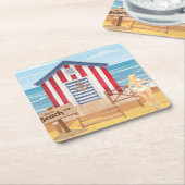 Strand Rechteckiger Pappuntersetzer (angewinkelt)