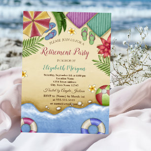 Strand Relax Sommer Ruhestand Party Einladung