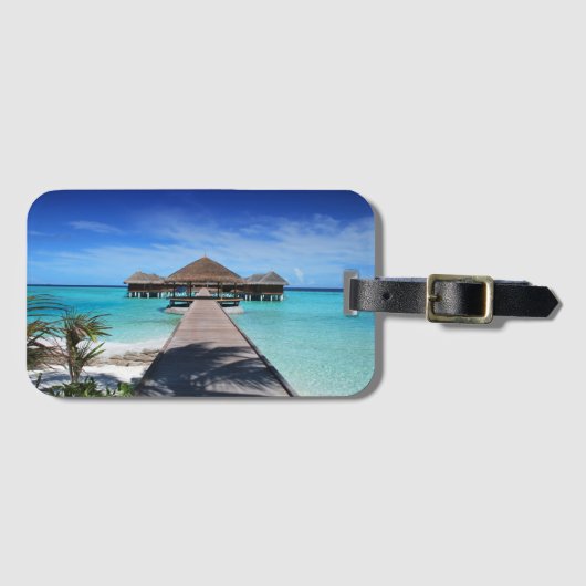 Strand, Resort, Jetty Gepäckanhänger (Vorderseite (Horizontal))