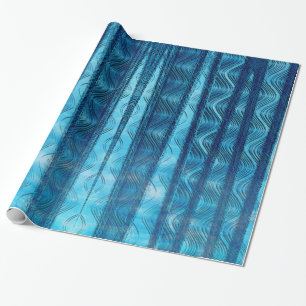 Strand Retro Blau Wellen Vintage Coole Verpackungs Geschenkpapier