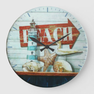 Strand Retro Große Wanduhr