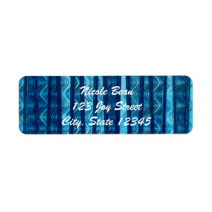 Strand Retro Wellen Blau Vintage Adressetiketten