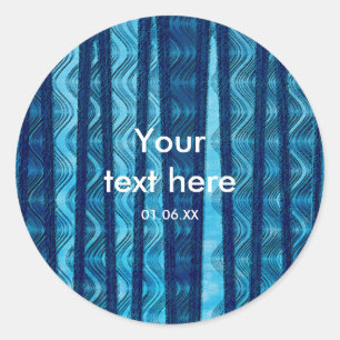 Strand Retro Wellen Blau Vintage Party Favor Stick Runder Aufkleber