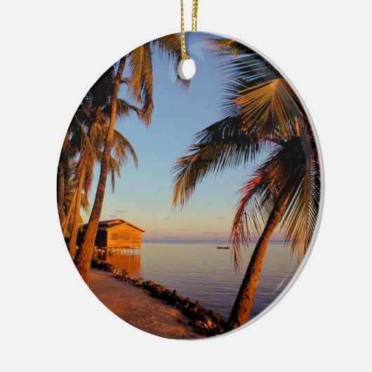 Strand Roatan Honduras Keramik Ornament (Links)