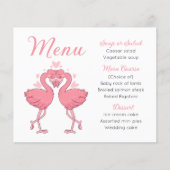 Strand-Rosa-Flamingos-Tropisches-Hochzeitsmenü  (Vorderseite)