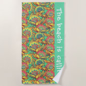 Strand ruft das Muster von Key West Floral an Strandtuch (Vorderseite)