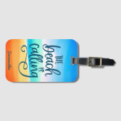 Strand ruft Sommerurlaub individuell an Gepäckanhänger (Vorderseite (Horizontal))