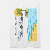 Strand-Ruhestand addiert Namen und Datum Handtuch (Vertikal)