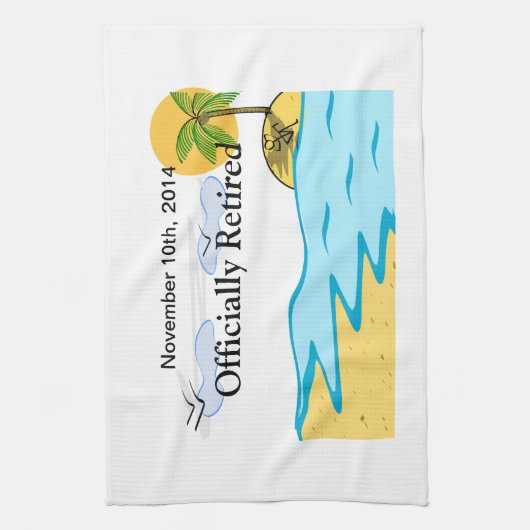 Strand-Ruhestand addiert Namen und Datum Handtuch (Vertikal)