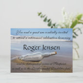 Strand-Ruhestands-Einladung Einladung (Stehend Vorderseite)