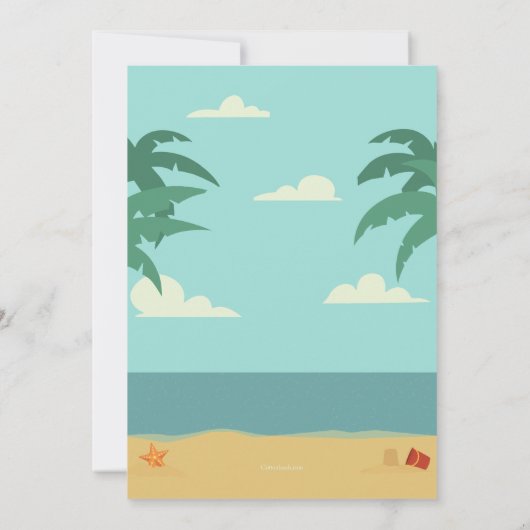 Strand-Ruhestands-Party Einladung (Rückseite)