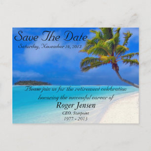 Strand-Ruhestands-Save the Date Postkarte