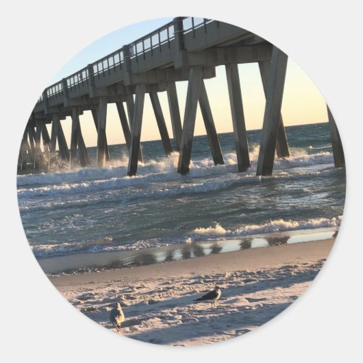 Strand Runder Aufkleber (Vorderseite)