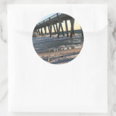 Strand Runder Aufkleber (Tasche)