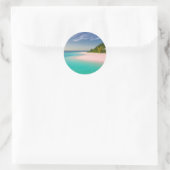 Strand- Runder Aufkleber (Tasche)