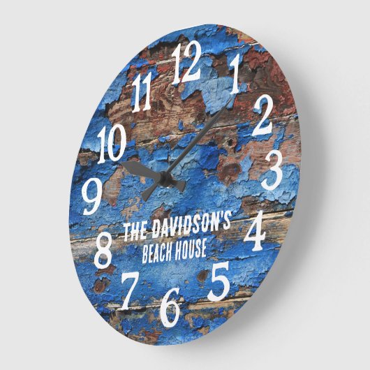 Strand Rustikal Holz Blau und braun Custom Clock Große Wanduhr (Winkel)