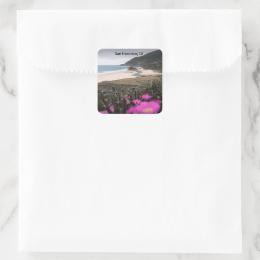 Strand San Francisco Quadratischer Aufkleber (Tasche)