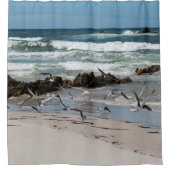 Strand Sand Birds Gulls Paradies Landschaft Duschvorhang (Vorderseite)