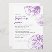 Strand-Sand-Dollar-Hochzeits-Einladungen Einladung (Vorne/Hinten)