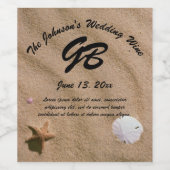 Strand Sand Dollar Sea Star Weinetikett (Einzelnes Label)