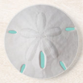 Strand Sand Dollar Sommer türkis weiß Getränkeuntersetzer (Vorne)