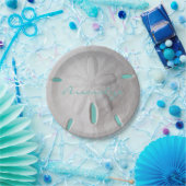 Strand Sand Dollar Sommer türkis weiß Pappteller (Party)