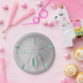 Strand Sand Dollar Sommer türkis weiß Pappteller (Party)