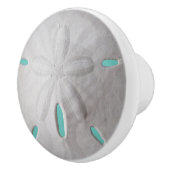 Strand Sand Dollar Sommer türkisfarbene Farbe Weiß Keramikknauf (Rechts)