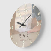 Strand, Sand, Foots, Waves ,-Personalisiert Große Wanduhr (Winkel)