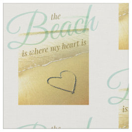Strand-Sand-Herz-Foto-Gewebe Stoff