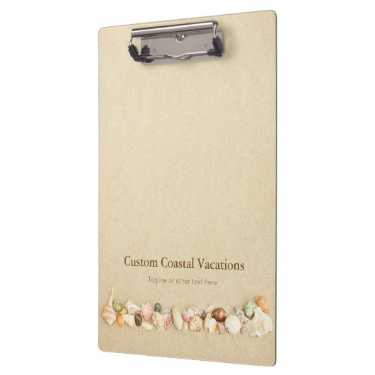 Strand Sand mit Seashells Business Klemmbrett (Links)