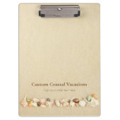 Strand Sand mit Seashells Business Klemmbrett (Vorderseite)