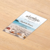 Strand, Sand, Muscheln Ruhestandsparty Acryleinladungen (Ablage )