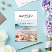 Strand, Sand, Muscheln Ruhestandsparty Acryleinladungen (In Situ (Hochzeit))