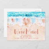 Strand Sand neue Adresse Postkarte (Vorne/Hinten)